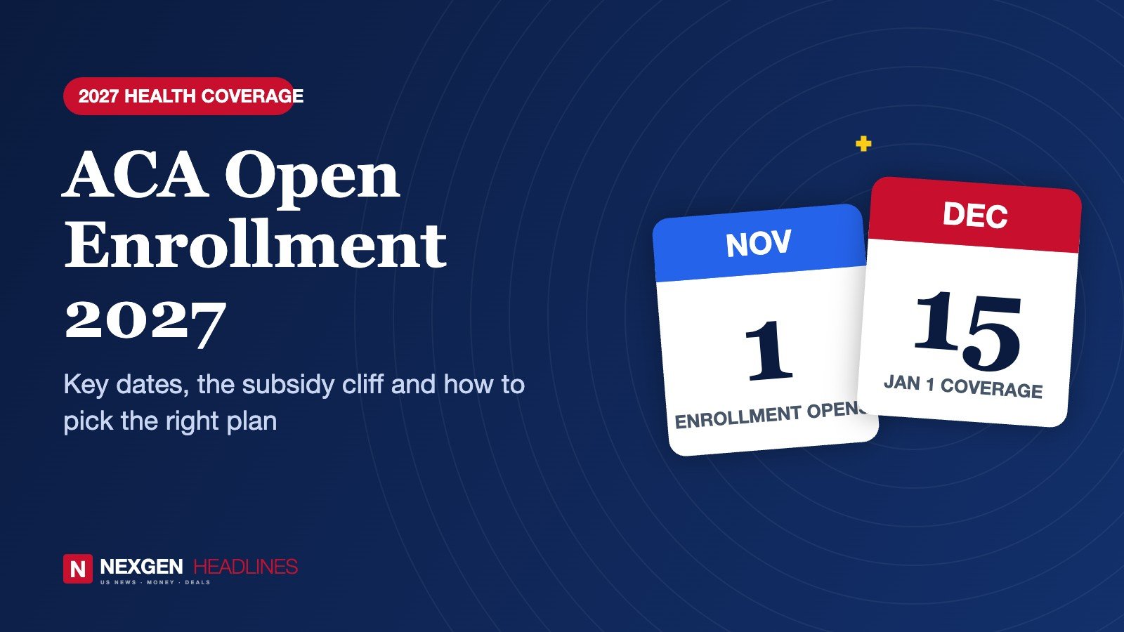 ACA open enrollment 2027 key dates Nov 1 and Dec 15