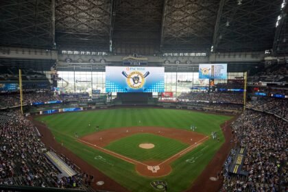 A baseball game at American Family Field in Milwaukee