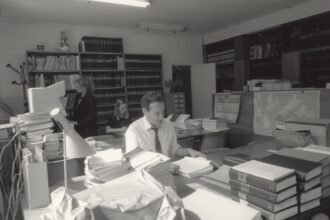 Office workers at their desks