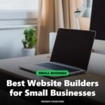 A laptop on a neat desk, ready to build a small business website