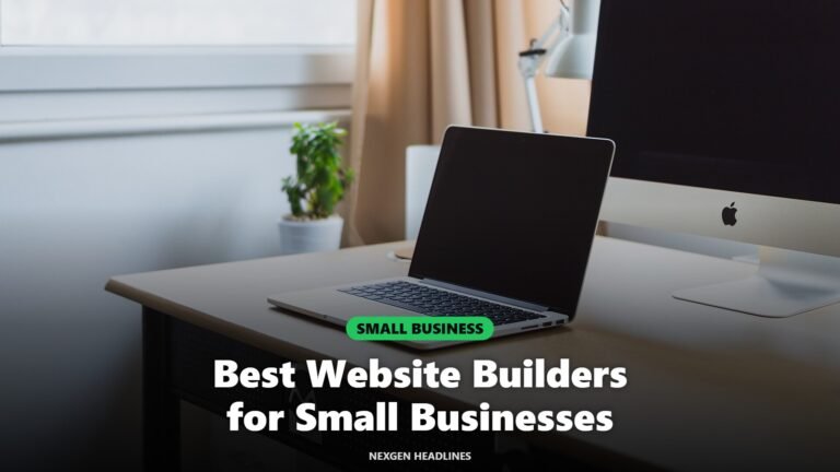A laptop on a neat desk, ready to build a small business website