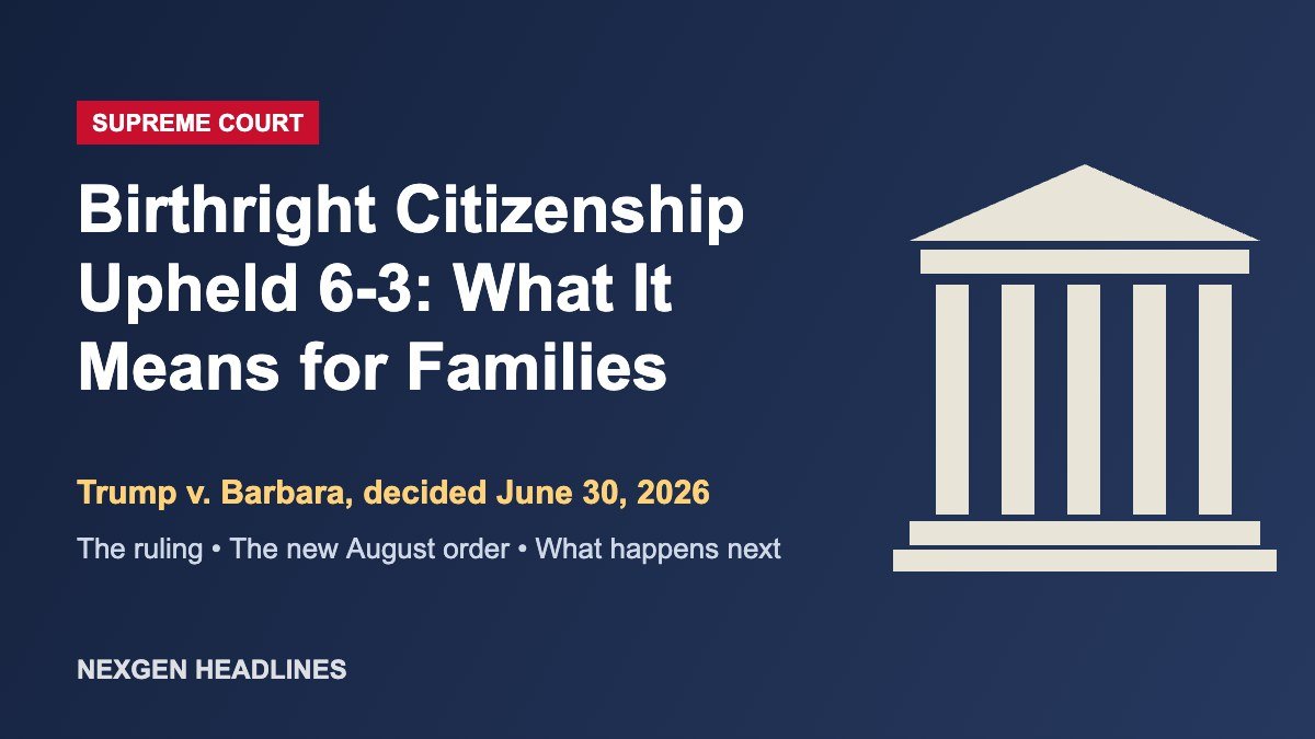 Supreme Court upholds birthright citizenship in Trump v. Barbara