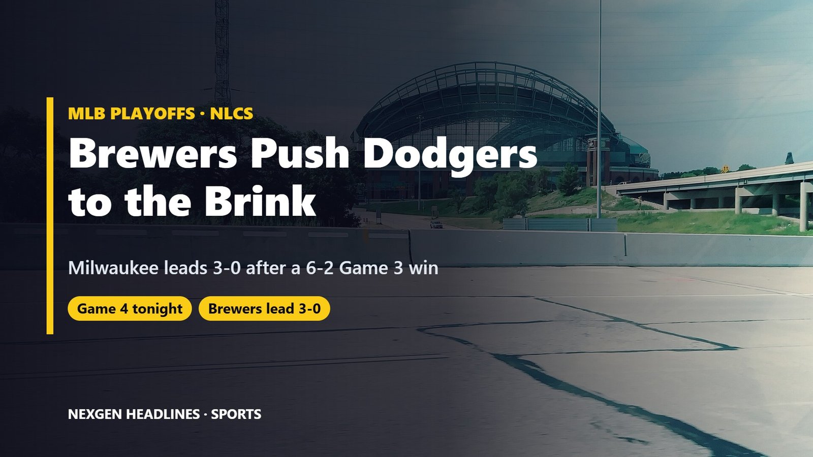 Brewers lead Dodgers 3-0 in the NLCS