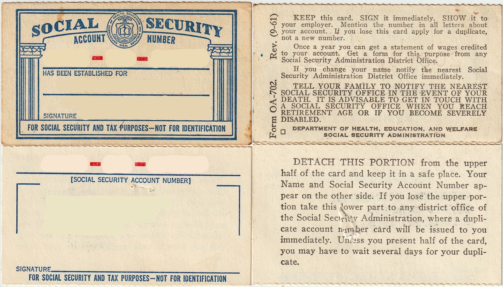 A Social Security card