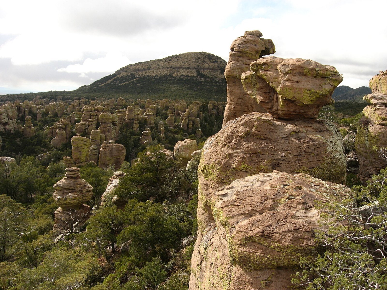 Balanced rock spires at Massai Point in Chiricahua, Arizona