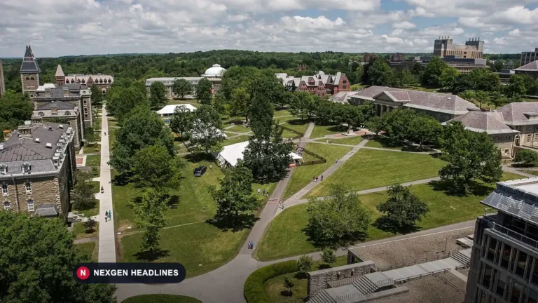 Cornell University Arts Quad in Ithaca, New York, seen from McGraw Tower