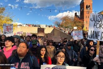 Protest on Cornell University's Ho Plaza, Oct. 5, 2026