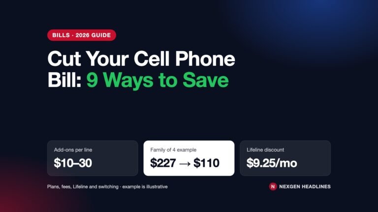 How to cut your cell phone bill in 2026: add-on fees, family plan example and Lifeline discount