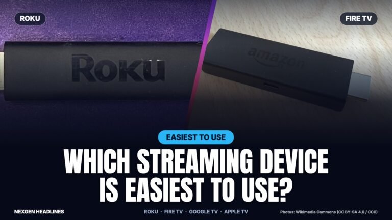 Roku and Amazon Fire TV streaming sticks side by side for an ease-of-use comparison