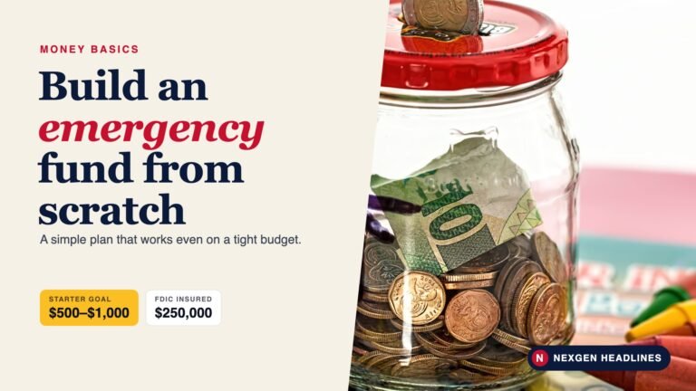 Coins and cash in a savings jar: how to build an emergency fund from scratch