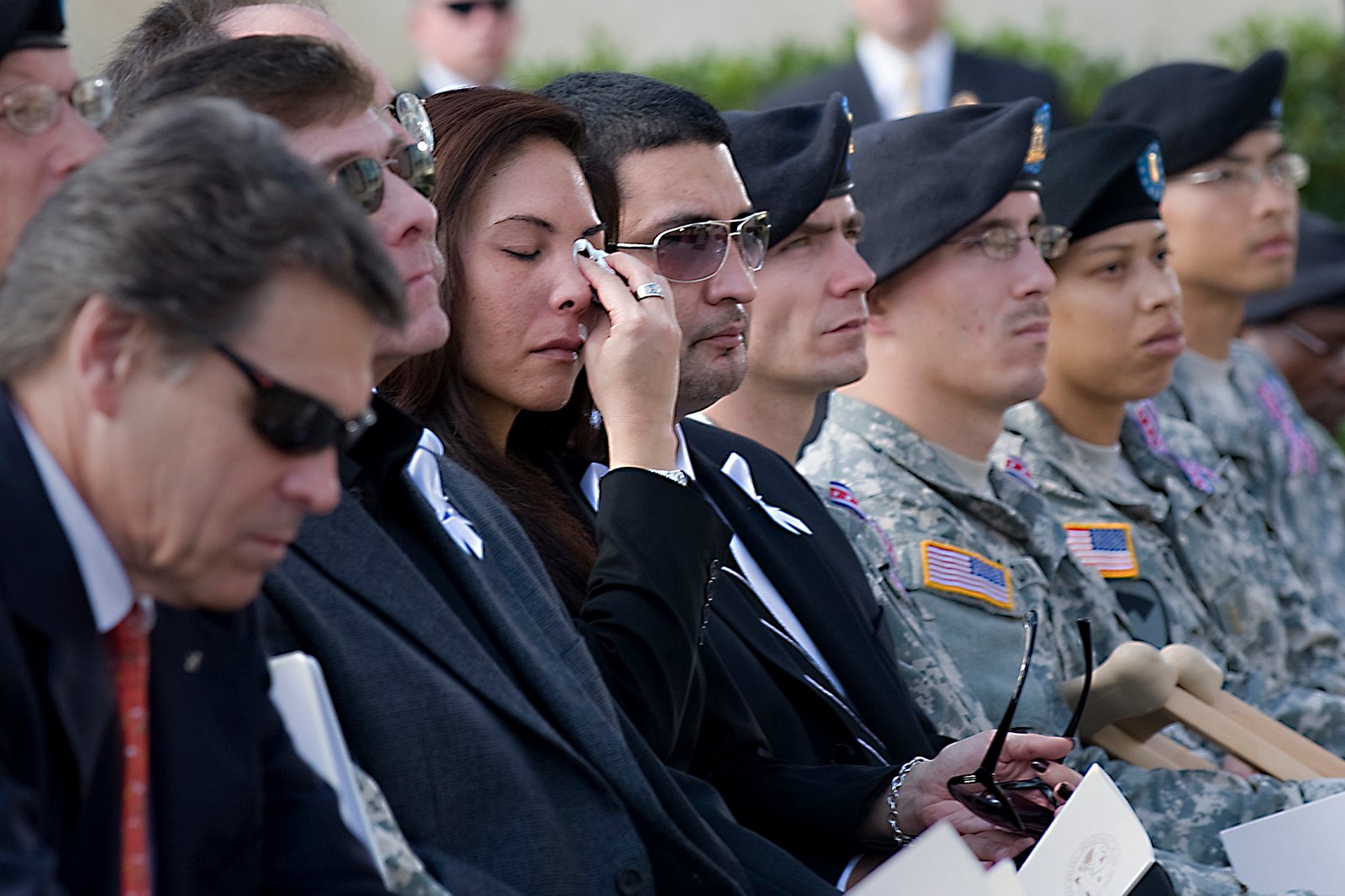 Families at the Fort Hood memorial service in 2009