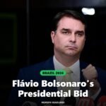 Brazilian Senator Flávio Bolsonaro speaking to reporters
