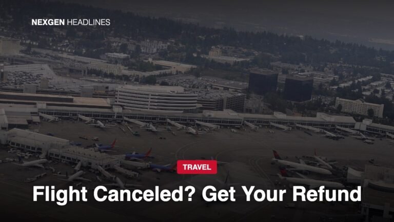 Aerial view of Seattle-Tacoma International Airport terminal and aircraft