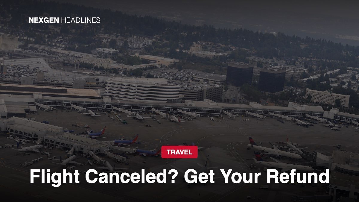 Aerial view of Seattle-Tacoma International Airport terminal and aircraft