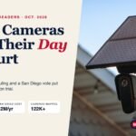 Flock Safety license plate reader camera with solar panel on a pole