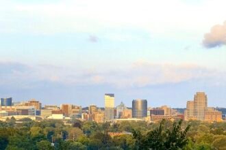 Grand Rapids, Michigan skyline, where the first Senate debate was held