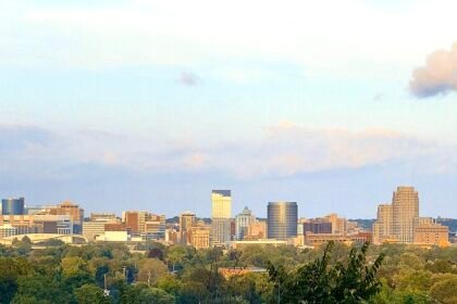 Grand Rapids, Michigan skyline, where the first Senate debate was held