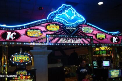 Casino gaming floor with slot machines