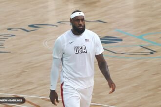 LeBron James on the court