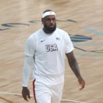 LeBron James on the court