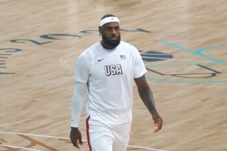 LeBron James on the court