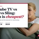 Woman watching TV on a couch: YouTube TV vs Hulu + Live TV vs Sling compared