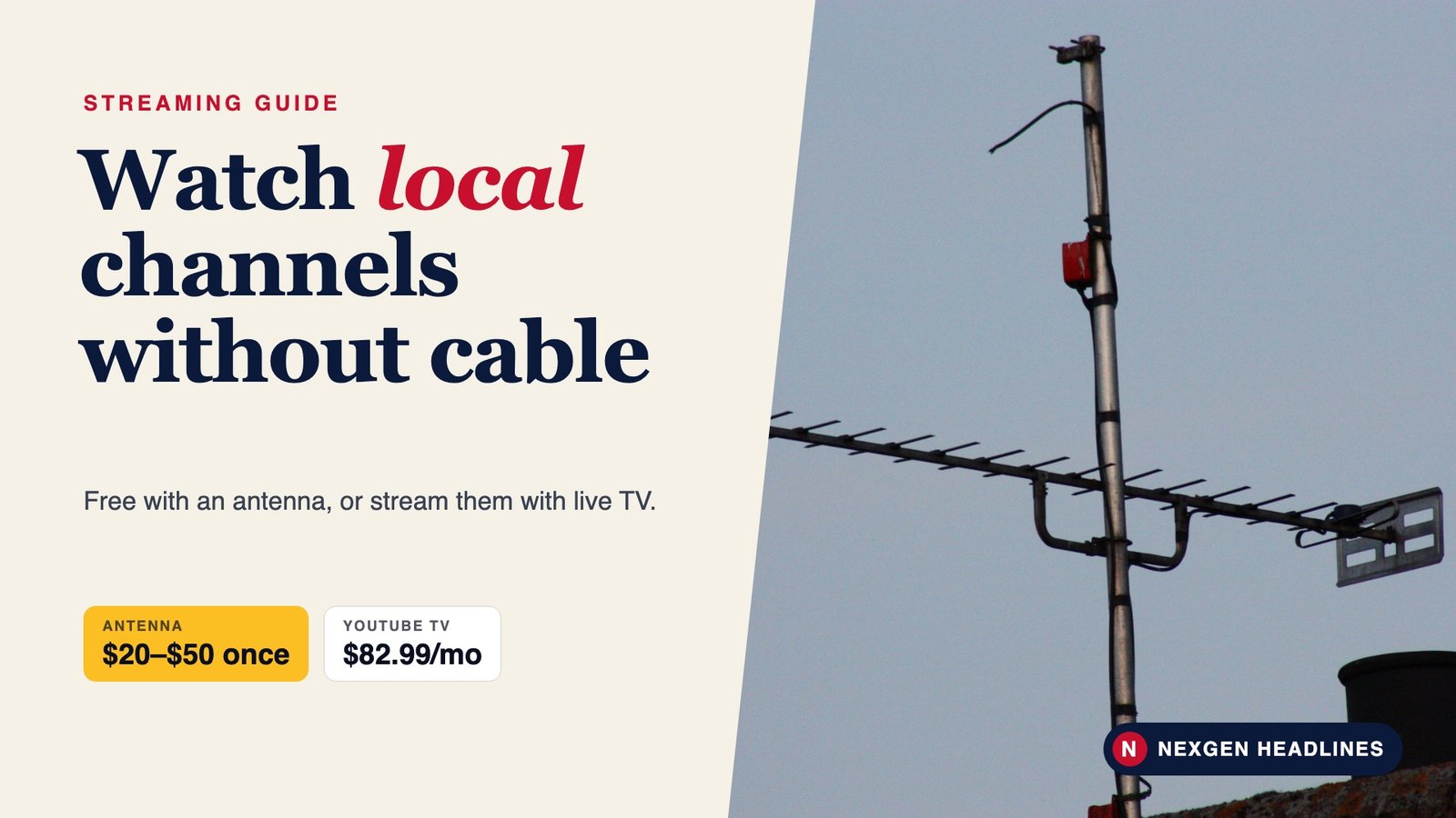 Rooftop TV antenna: how to watch local channels without cable
