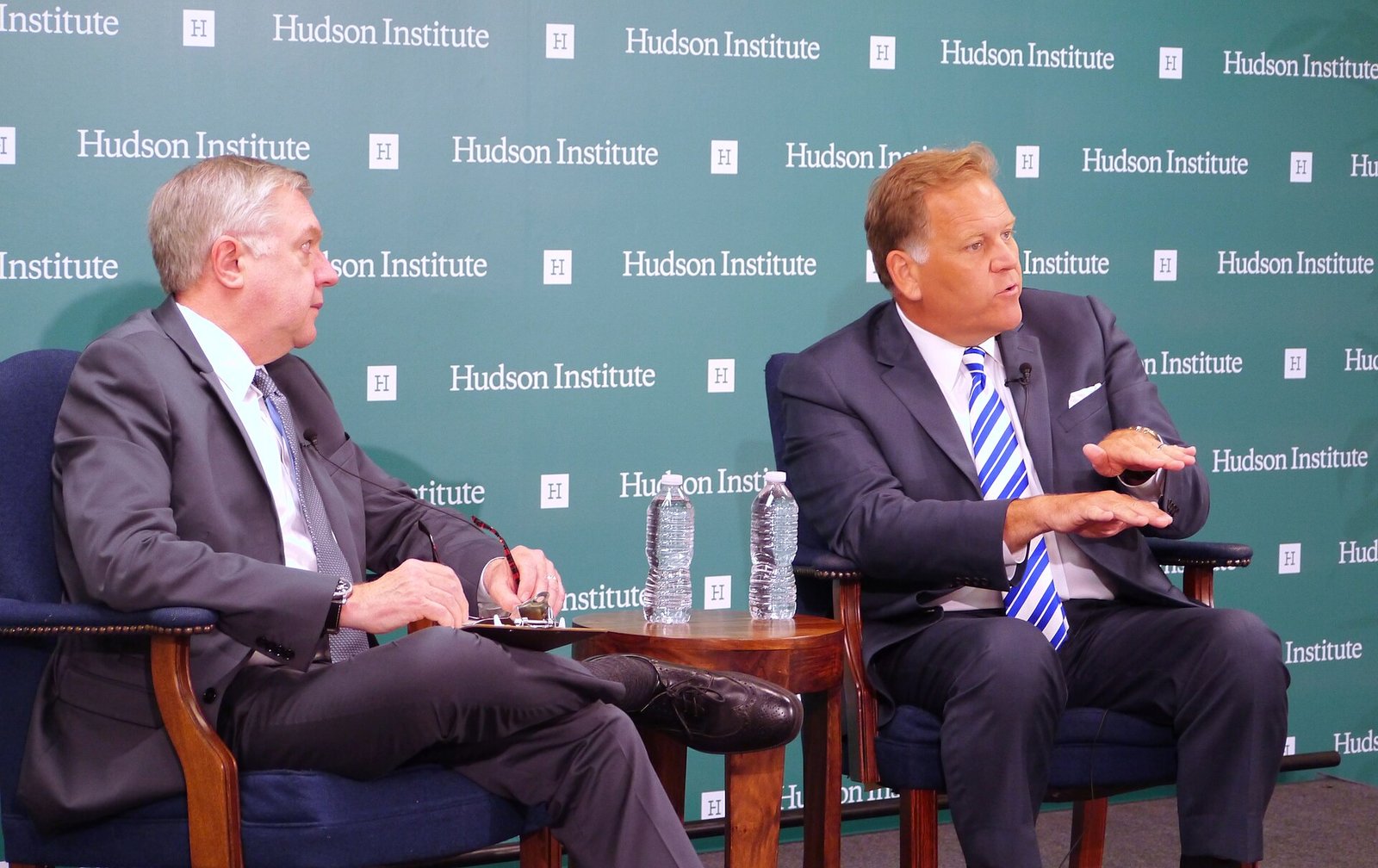 Former Michigan congressman Mike Rogers speaking at a Hudson Institute event