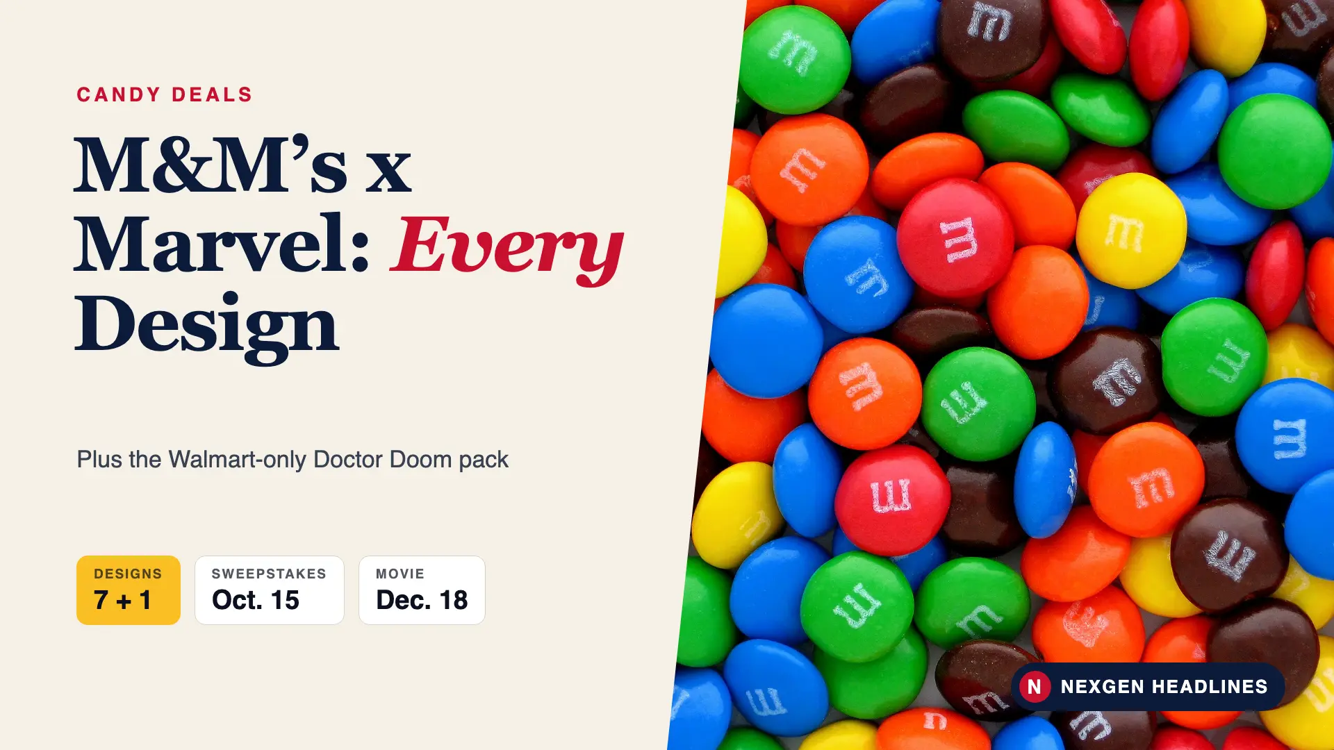 M&M's Marvel packs every design