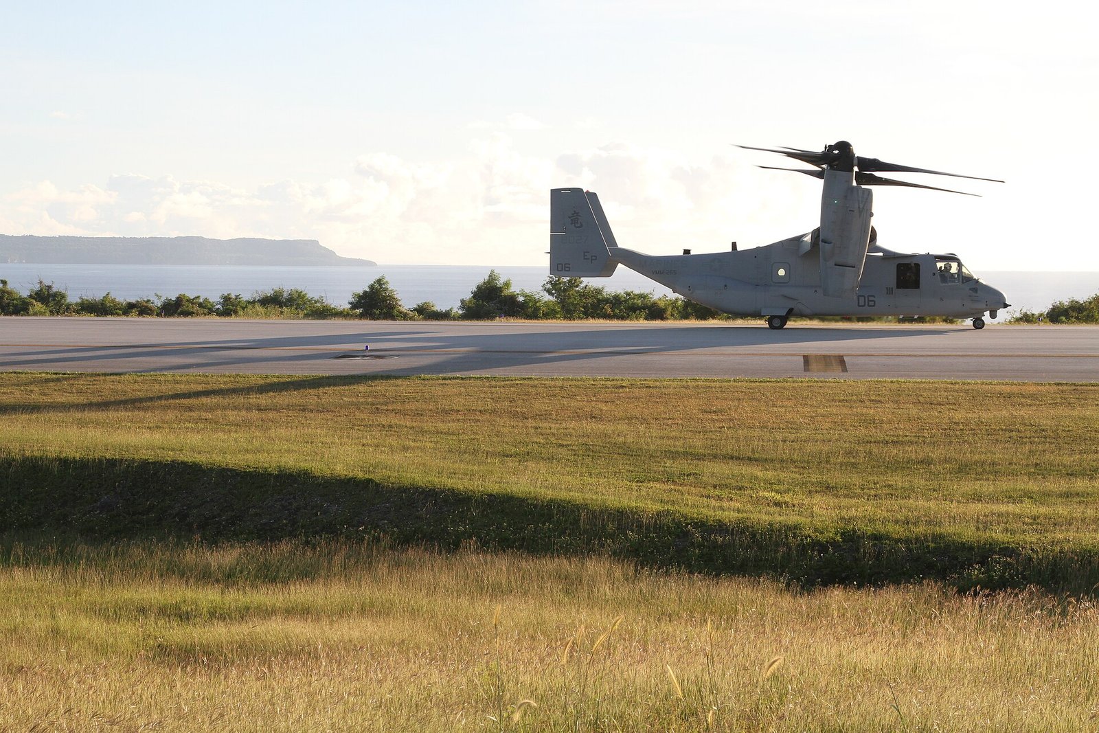 An MV-22B Osprey on a runway