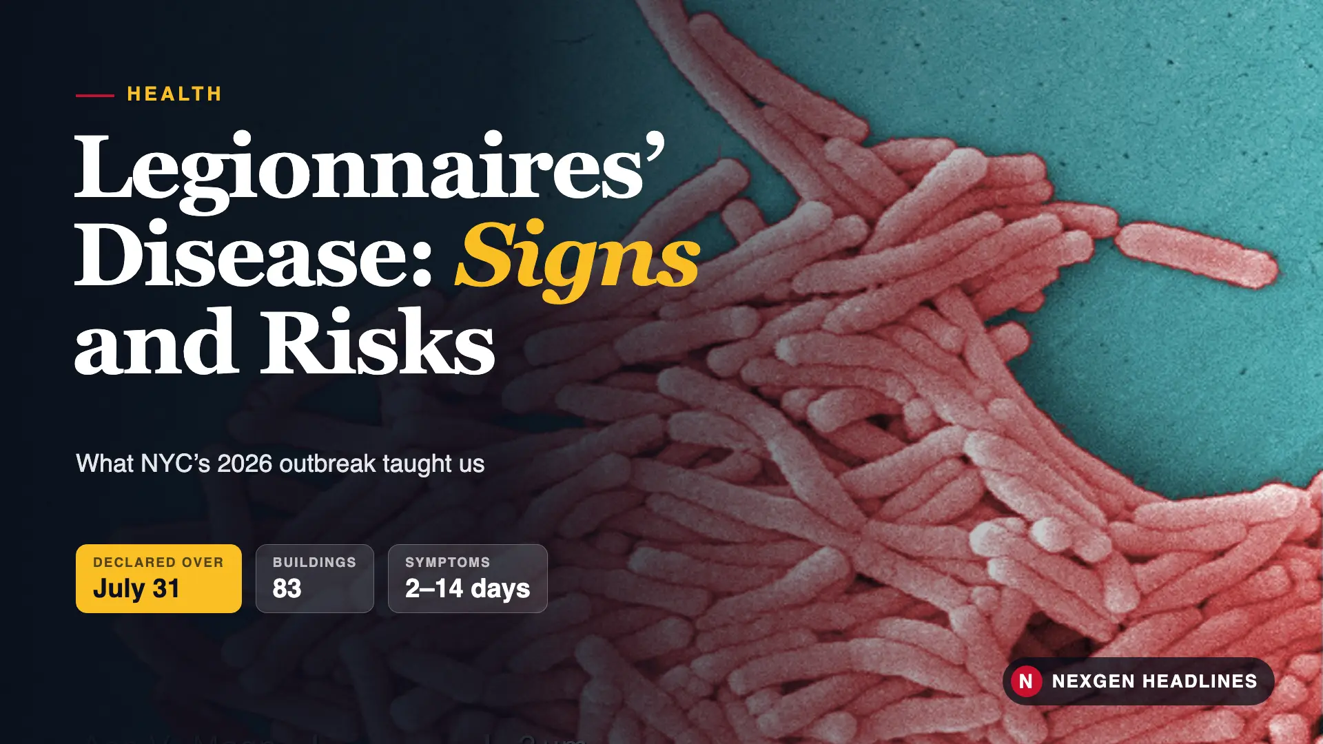 Legionnaires disease symptoms and risks