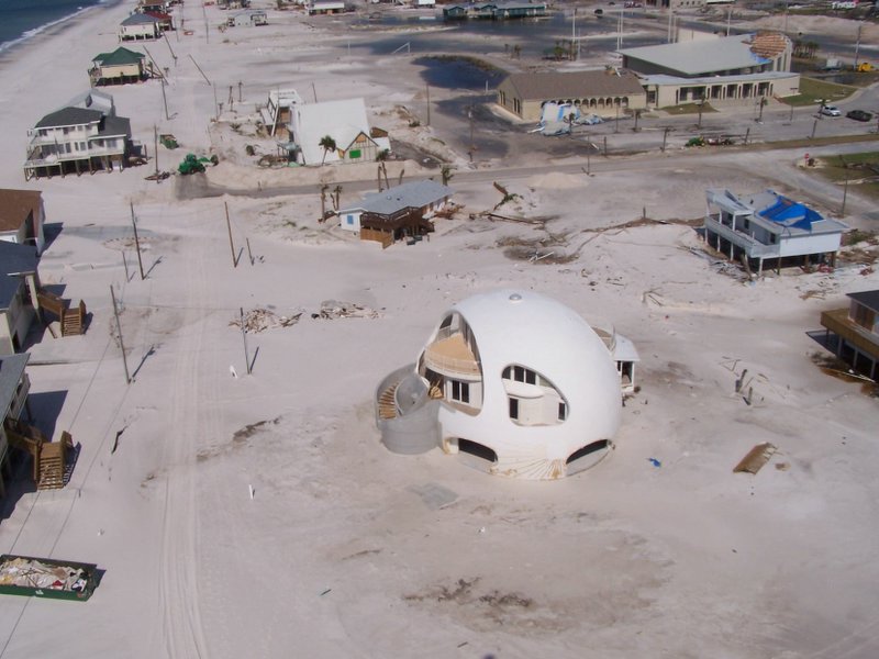Pensacola Beach, Florida, after a past hurricane