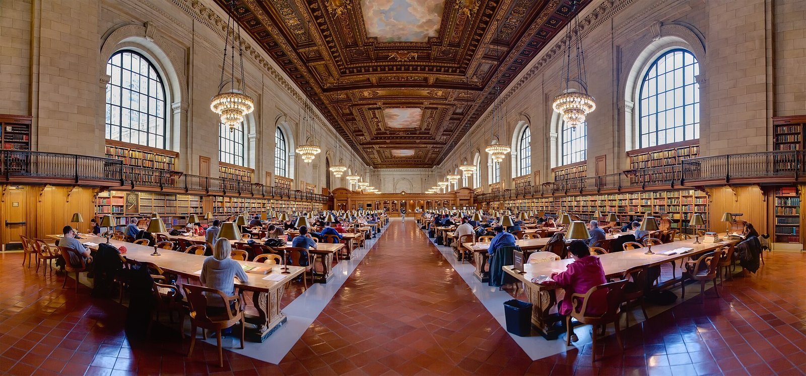 The main reading room of the New York Public Library