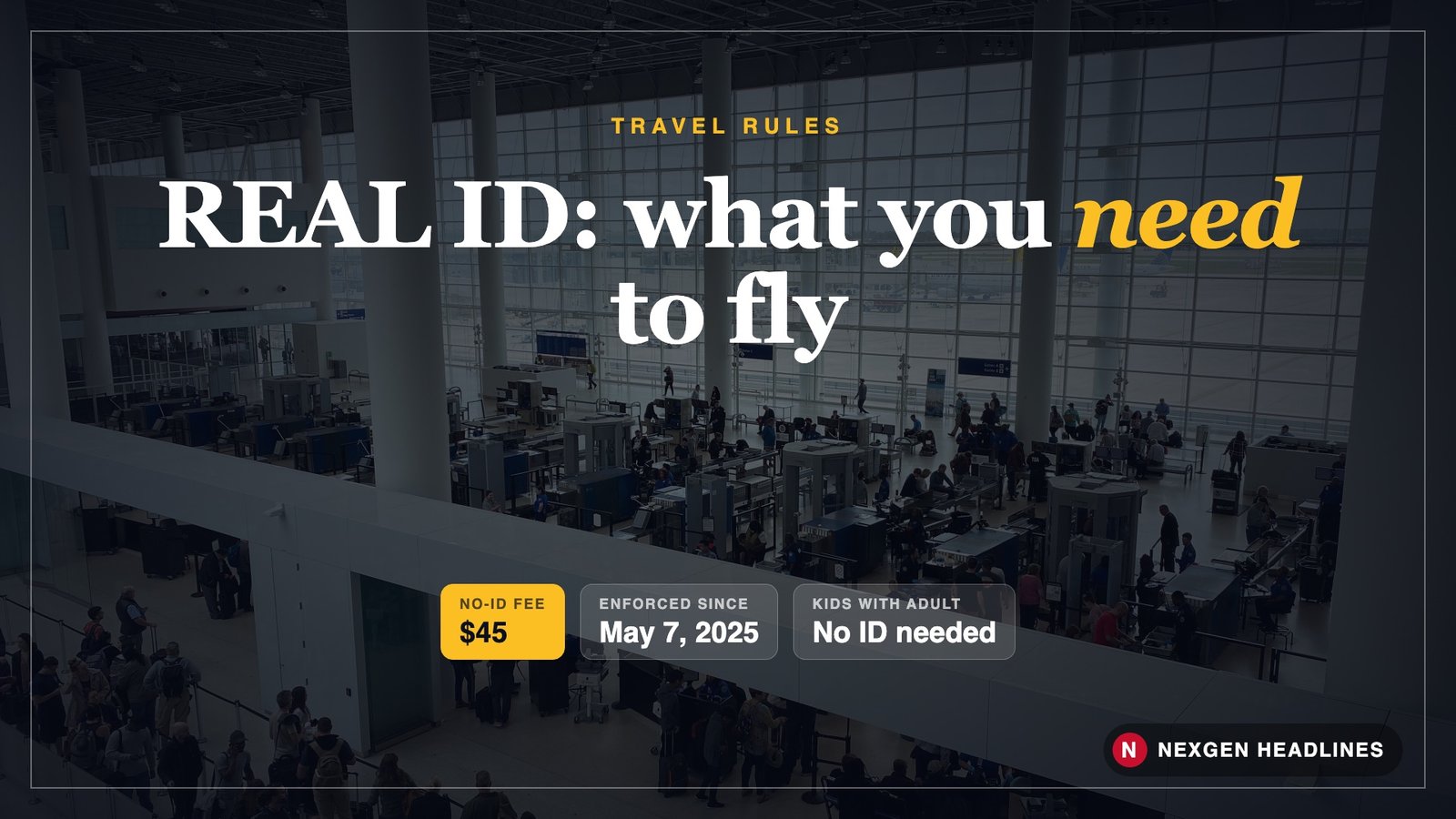 TSA security checkpoint at a U.S. airport: what you need to fly with REAL ID