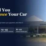 Chevrolet car dealership in Devine, Texas, with text: Should you refinance your car loan?