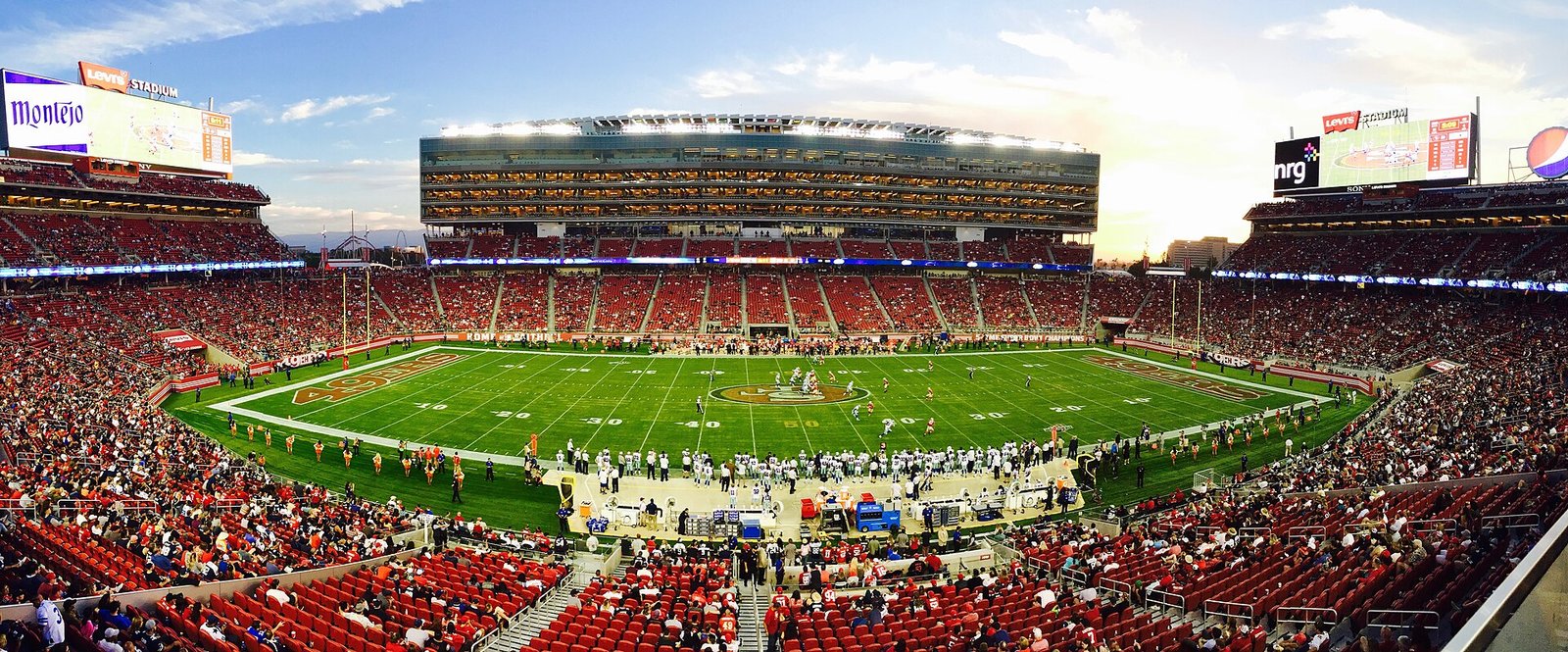 An NFL stadium full of fans on game day