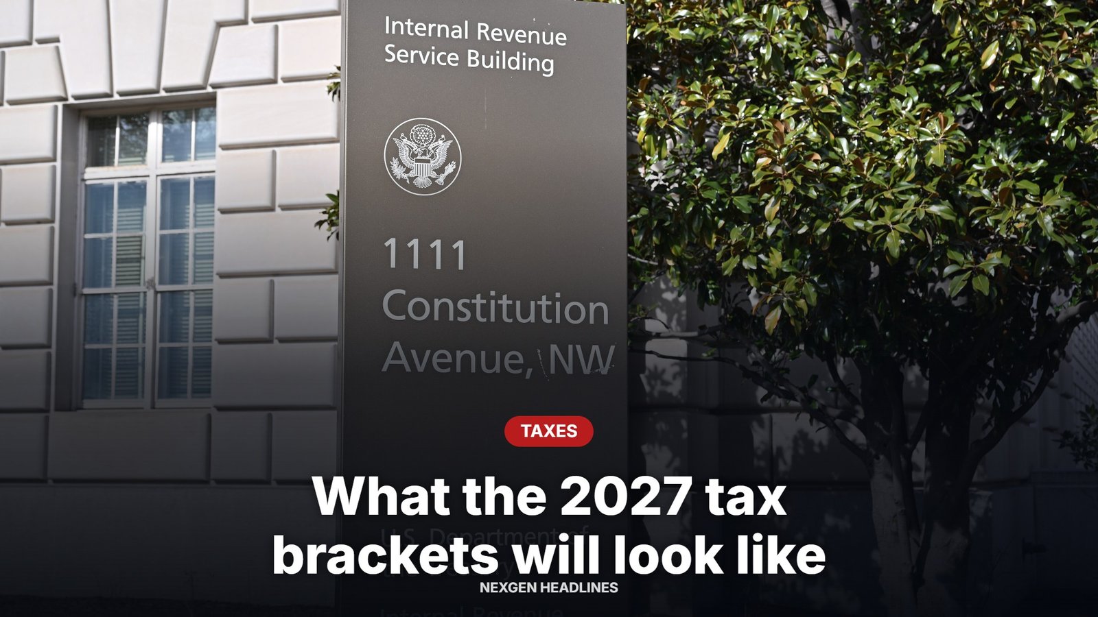 The IRS building sign in Washington DC