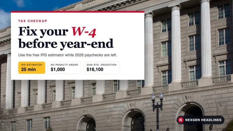 IRS headquarters building in Washington, D.C.: fix your W-4 before year-end