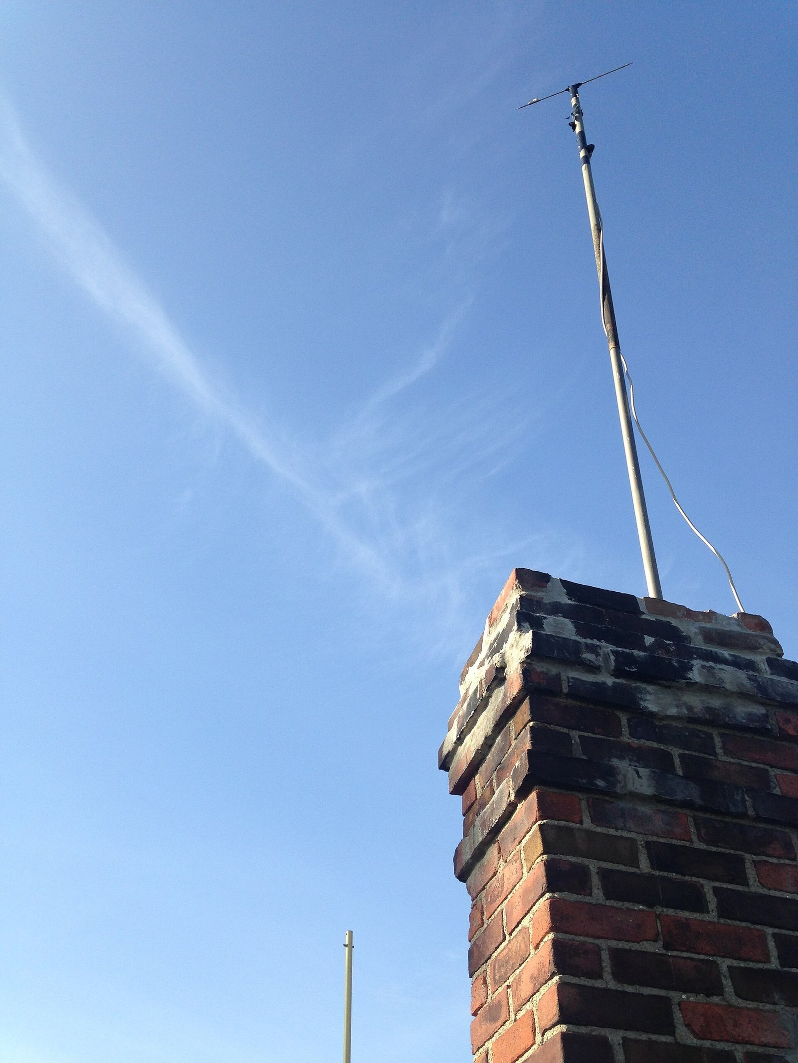 A television antenna on a rooftop