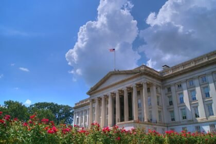The United States Treasury building in Washington DC