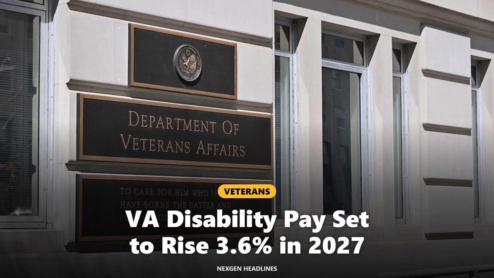 Department of Veterans Affairs headquarters sign in Washington