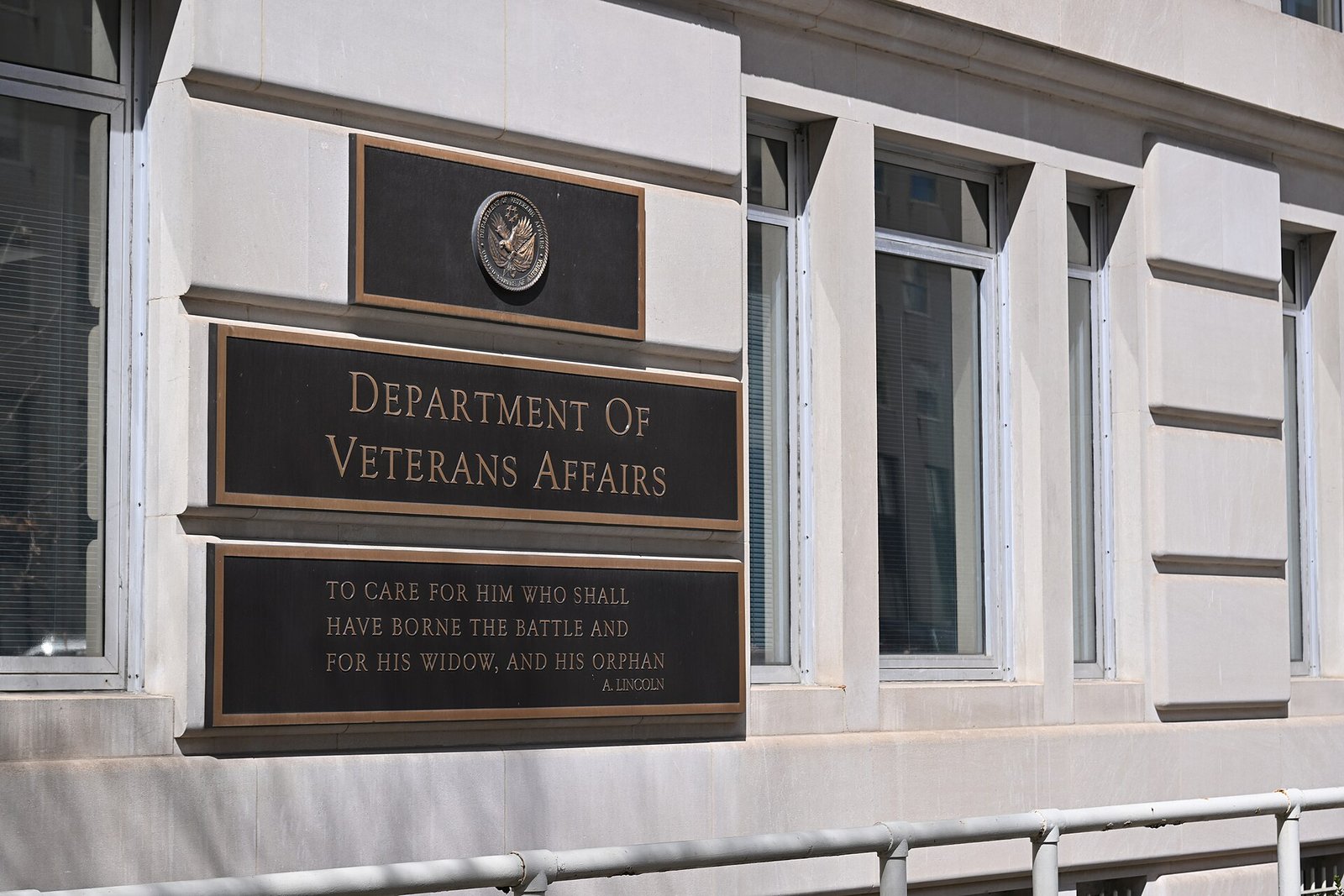 Department of Veterans Affairs headquarters sign in Washington, D.C.