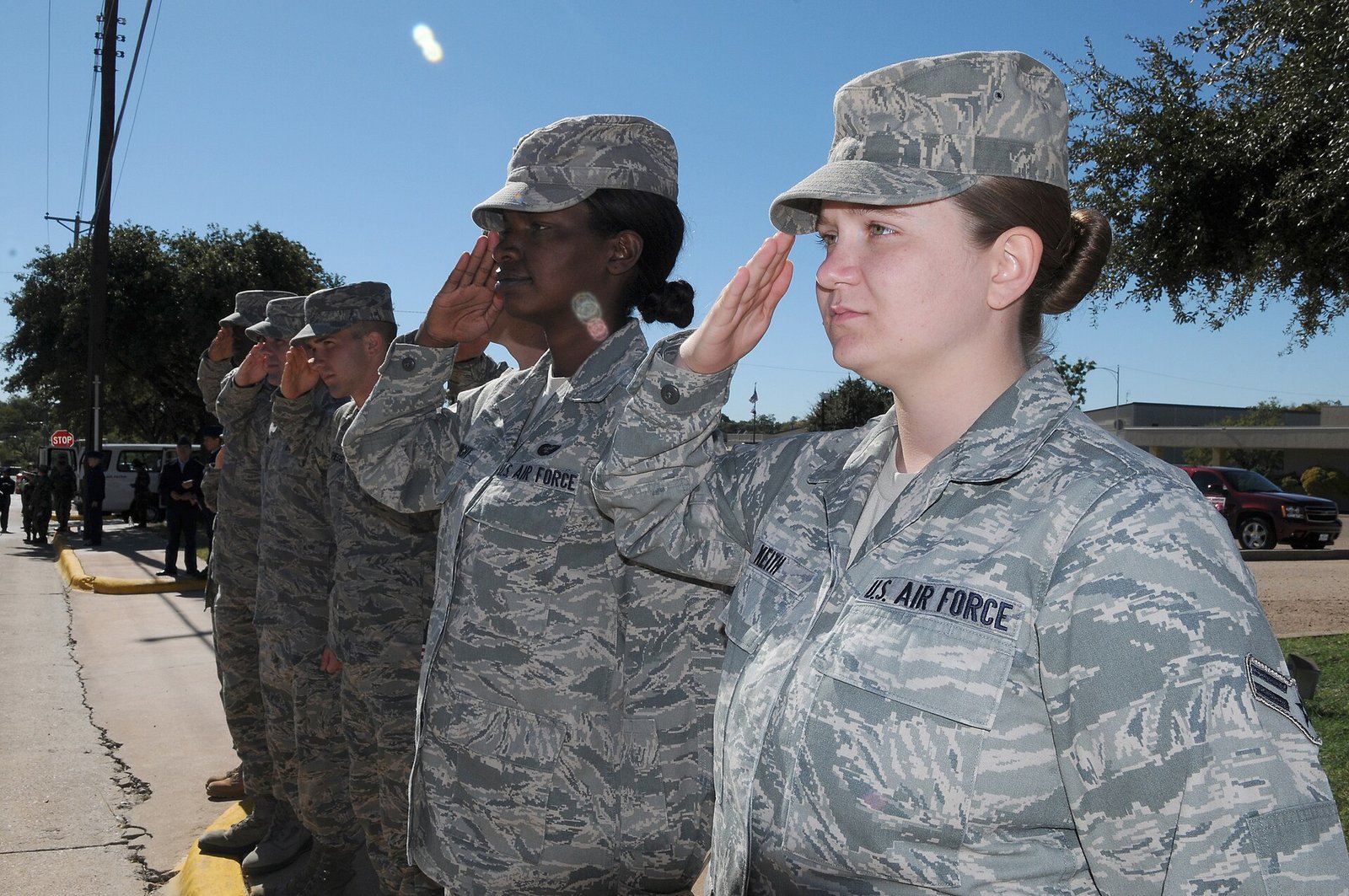 Veterans marching in a Veterans Day parade